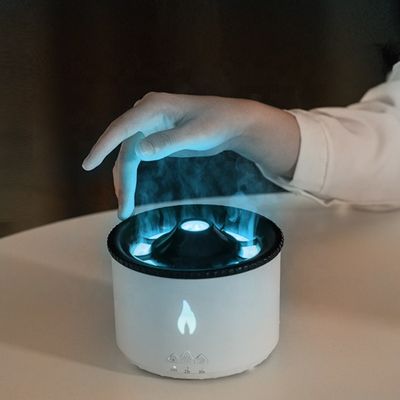 よい価格 電気用精油アロマディフューザー リモート用超音波スマートアロマディフューザー 火山 360ML湿化器 炎 オンライン