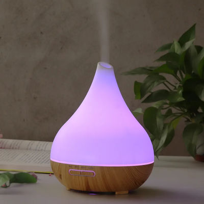 購入 400ml 容量 ミニ アロマ オイル ディフューザー 木製 アロマテラピー マシン 静かな リモコン  LED ライト付き アロマ ディフューザー online manufacture
